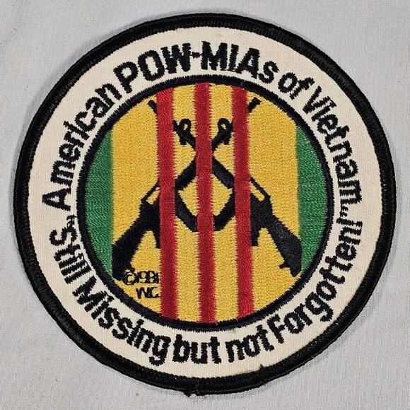 Vintage American POW MIA Of Vietnam War Embroidered Military Large 4" Patch - Picture 1 of 3